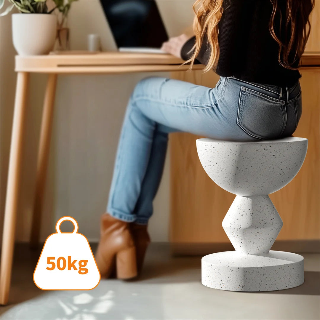 Modern Living Room Sofa Side Indoor End Table Outdoor Accent Table Lightweight Concrete Stool