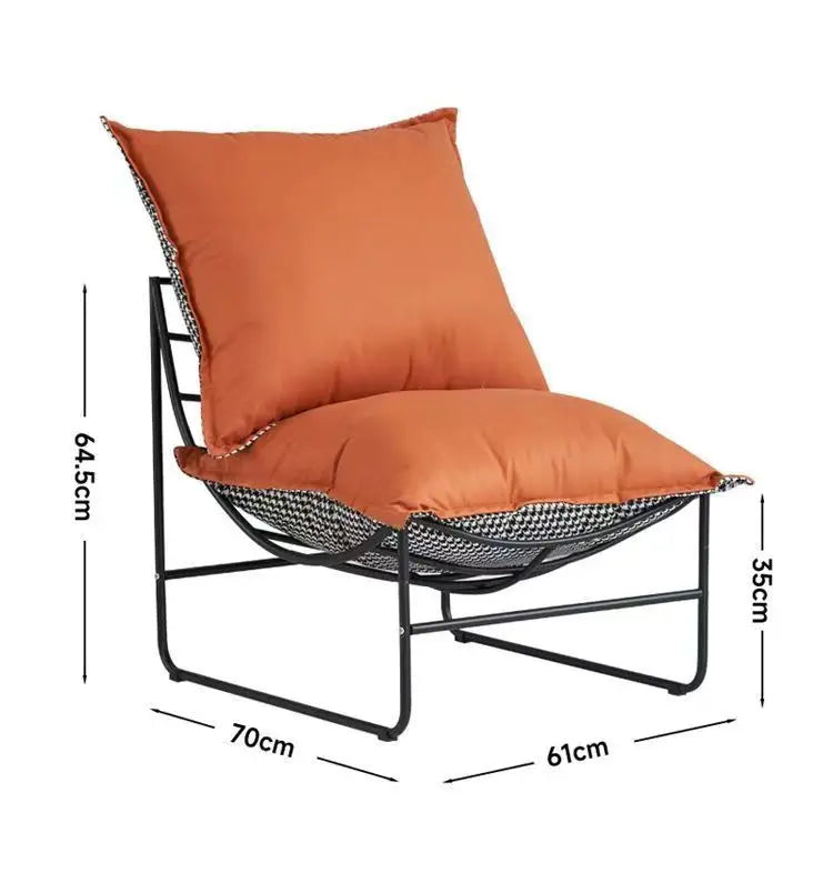 Mid-Century Modern PU Leather Accent Chair – Ergonomic Metal Frame Lounge Chair