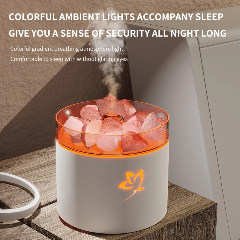 New salt stone humidifier with colorful night light, car USB humidifier, mini essential oil diffuser sprayer.