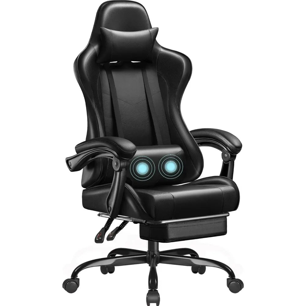 Homall Gaming Chair Video Game Chair Footrest and Massage Lumbar Support Ergonomic Computer Chair Height Adjustable Swivel Seat