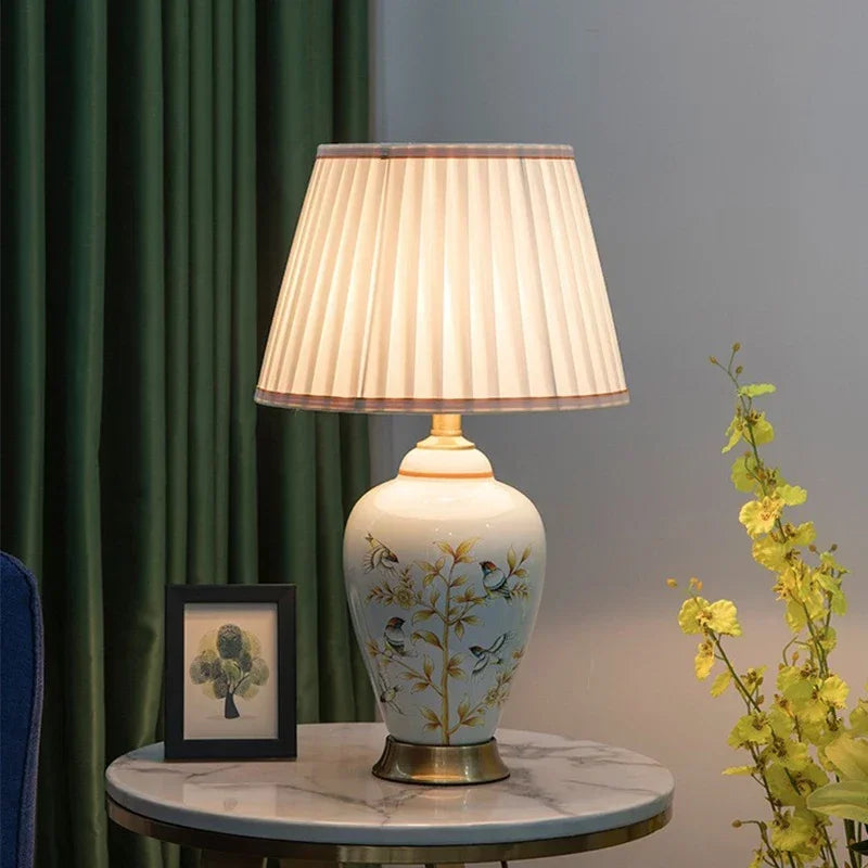 CEDRIC Contemporary ceramics Table Lamp American luxurious Living Room Bedroom  Bedside Desk Light Hotel engineering Decorative