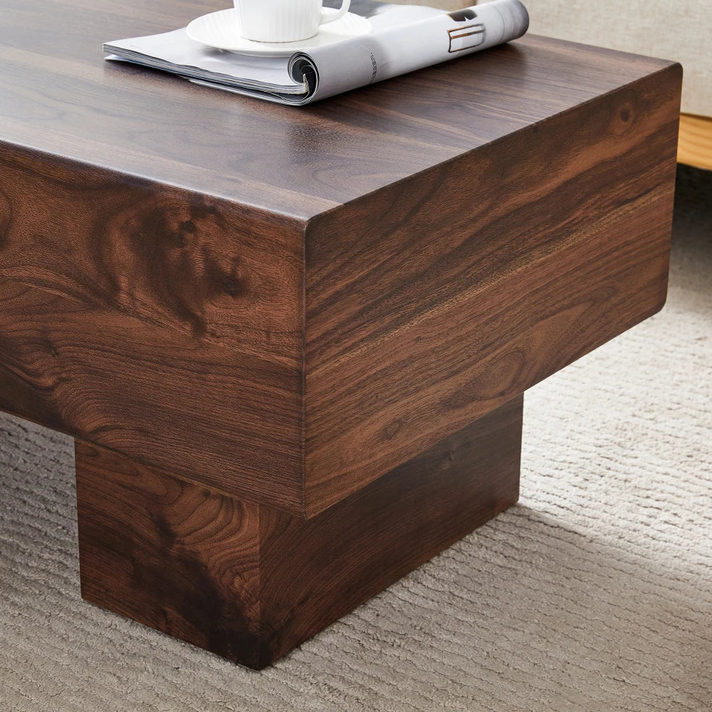 Modern Light Wood Coffee Table – Simple Rectangular Tea & Sofa Table