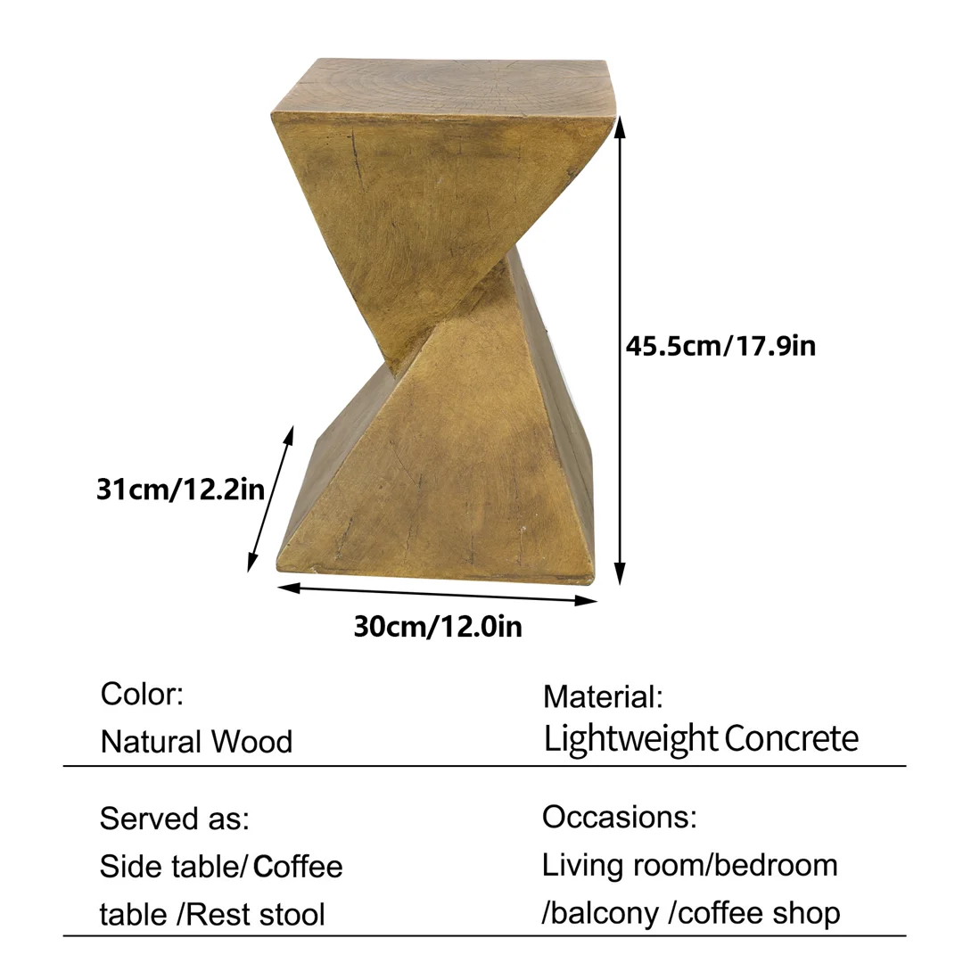 Modern Living Room Sofa Side Indoor End Table Outdoor Accent Table Lightweight Concrete Stool