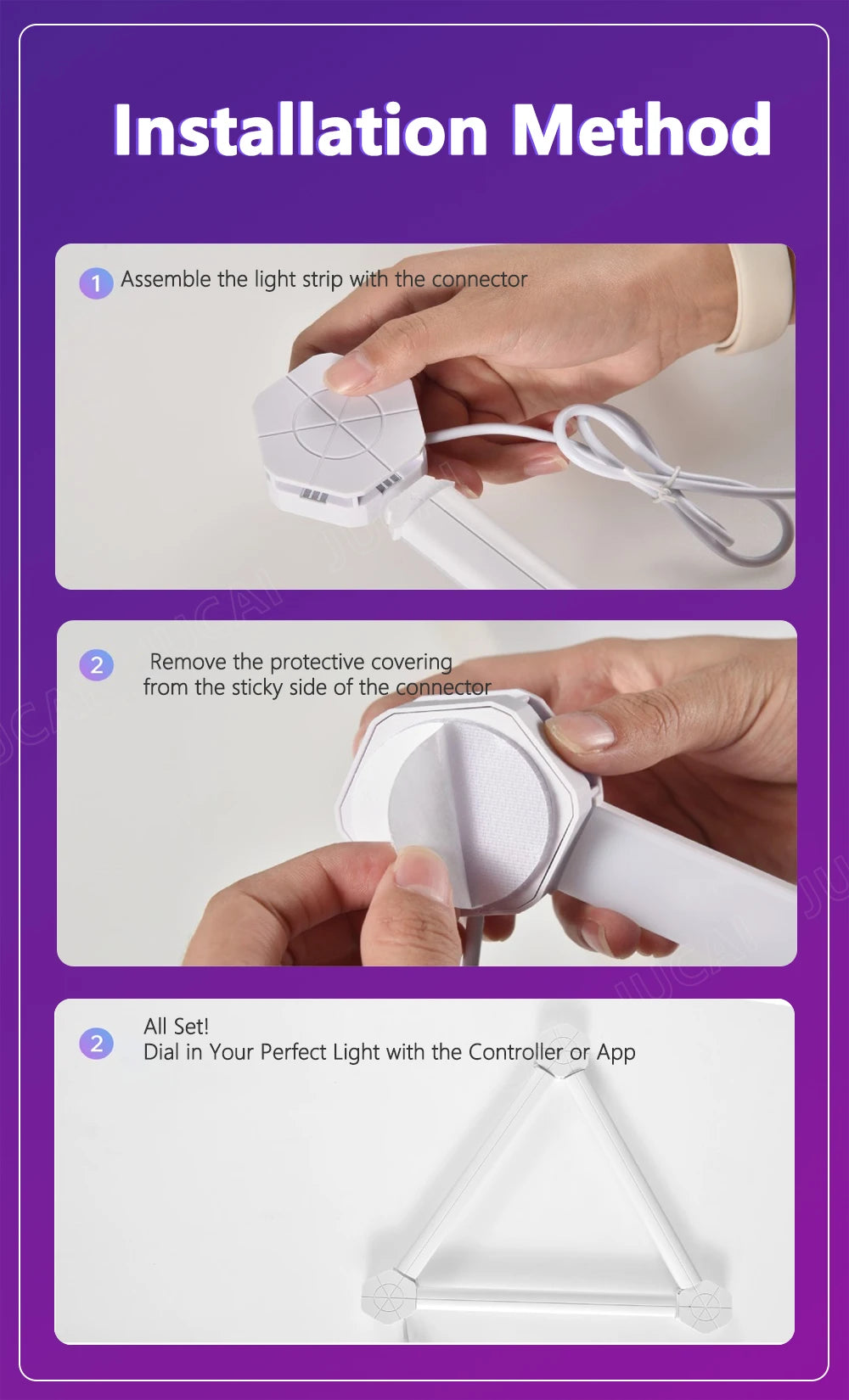 Splicing Light DIY Atmosphere Light RGB Smart Wall Light Voice Control Lamp for Esports Room Bedroom Bar Decoration Night Light