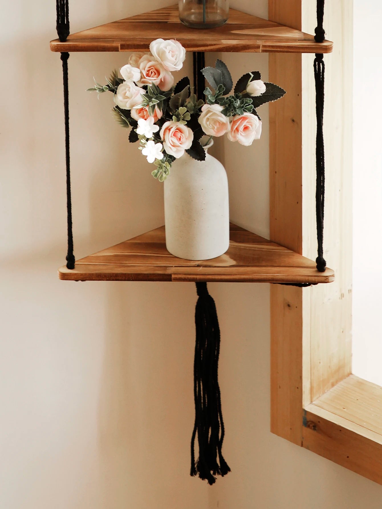 Wood Triangle Floating Corner Shelf – 1 / 2 / 3 Tier