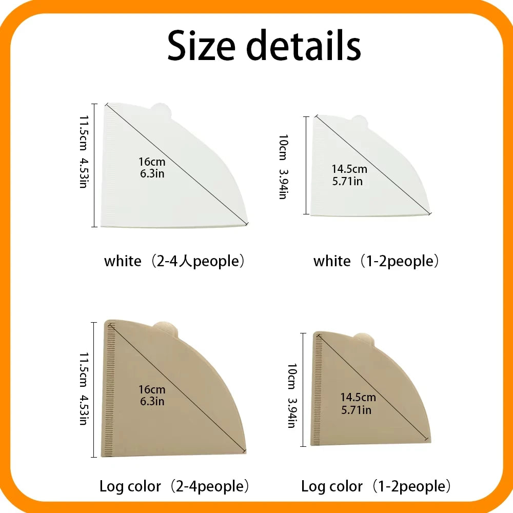 V-Shaped Disposable Coffee Filter Paper Bags – Eco-Friendly Hourglass Brewing Filters (50 / 100 Pack)