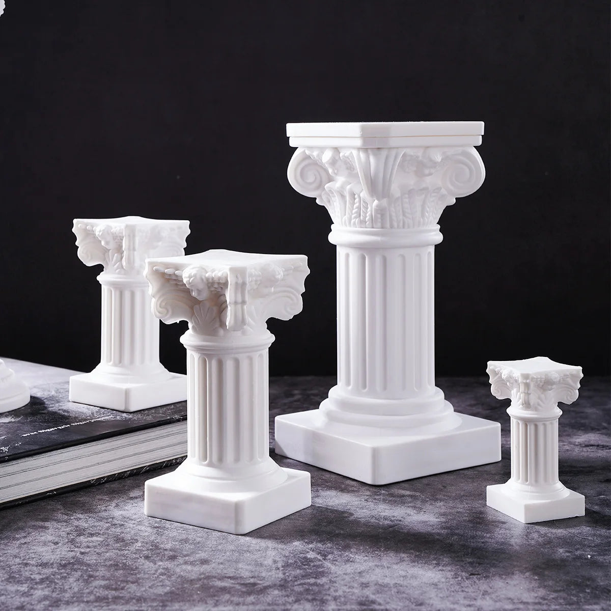 1PC, Roman column sculpture resin handicraft statues, festival decorative candlesticks, Roman column church decorations