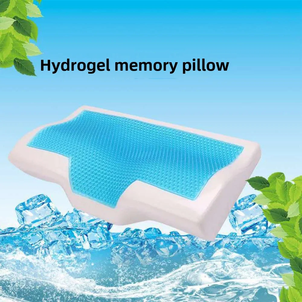 2025 Cooling Gel Memory Foam Pillow Summer Ice Silk Butterfly Shape Slow Rebound Pillow for Neck Pain Relief