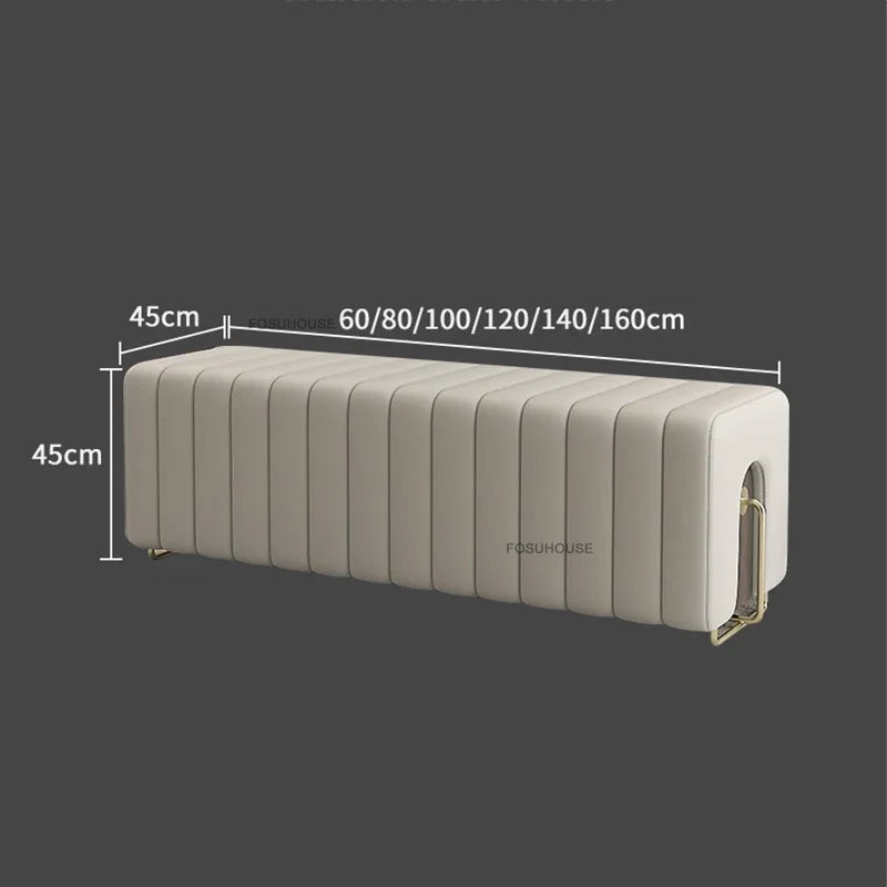 Nordic Luxury Hallway Ottoman Bench – Bedroom End & Shoe Cabinet Bench