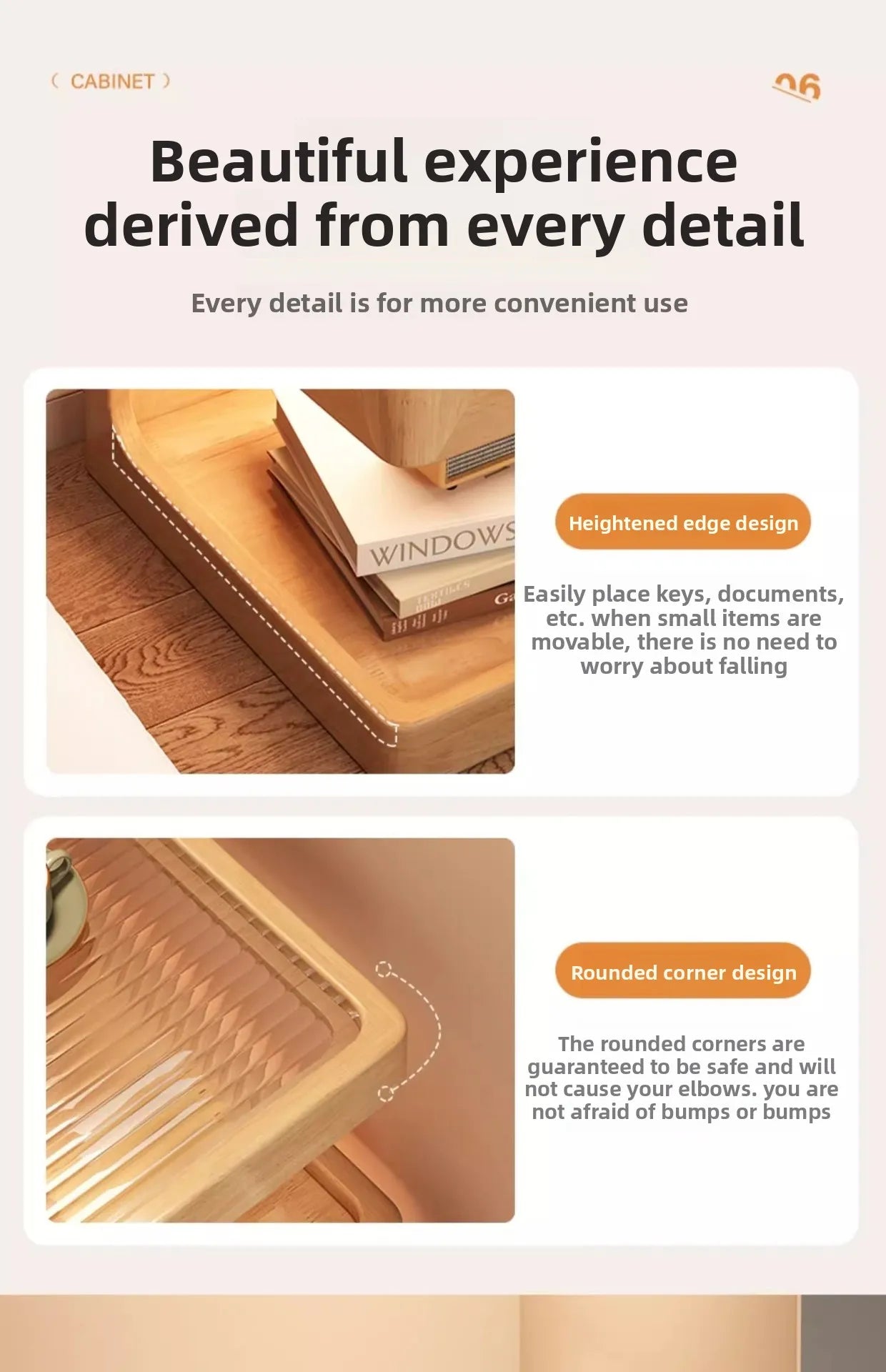 All solid wood bedside table Modern simple bedside table A few light luxury high-end home bedroom bedside storage table