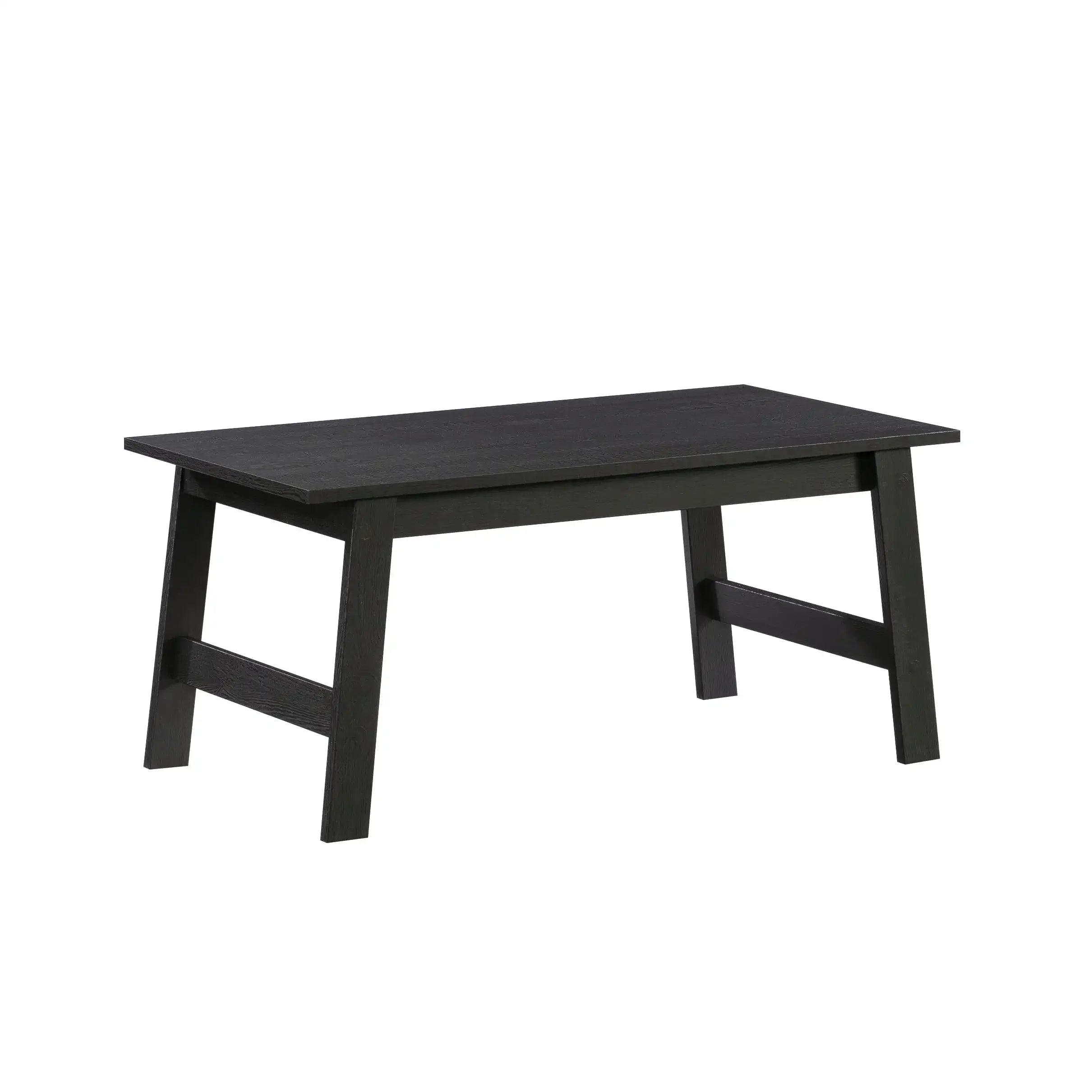 Modern Rectangular Black Wood Coffee Table – Sturdy Sofa Table for Living Room, Farmhouse & Apartment Décor