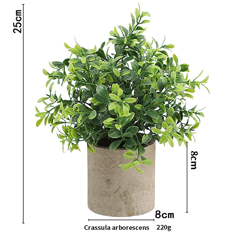 Artificial Plant Potted Eucalyptus Plant Small Fake Flower Bonsai With Pot Mini Plant Desktop Office Home Restaurant Decoration