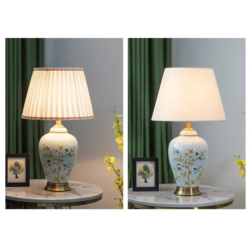CEDRIC Contemporary ceramics Table Lamp American luxurious Living Room Bedroom  Bedside Desk Light Hotel engineering Decorative