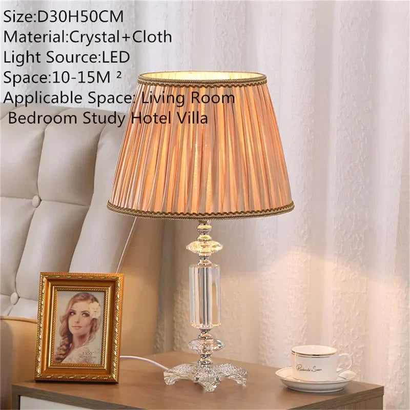 Luxury Crystal Table Lamp  Fashion Modern Living Room Bedroom Study Villa Hotel Home Decoration Lightled lamp led lamp