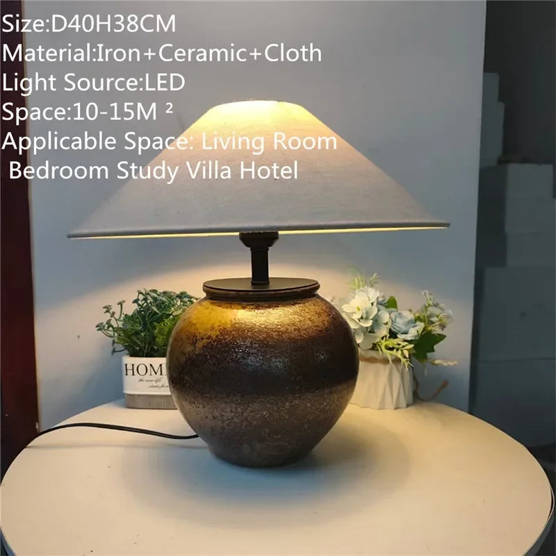 CEDRIC Contemporary Ceramic Table Lamp American Retro Creativity Living Room  Study Villa Hotel Homestay Desk Light