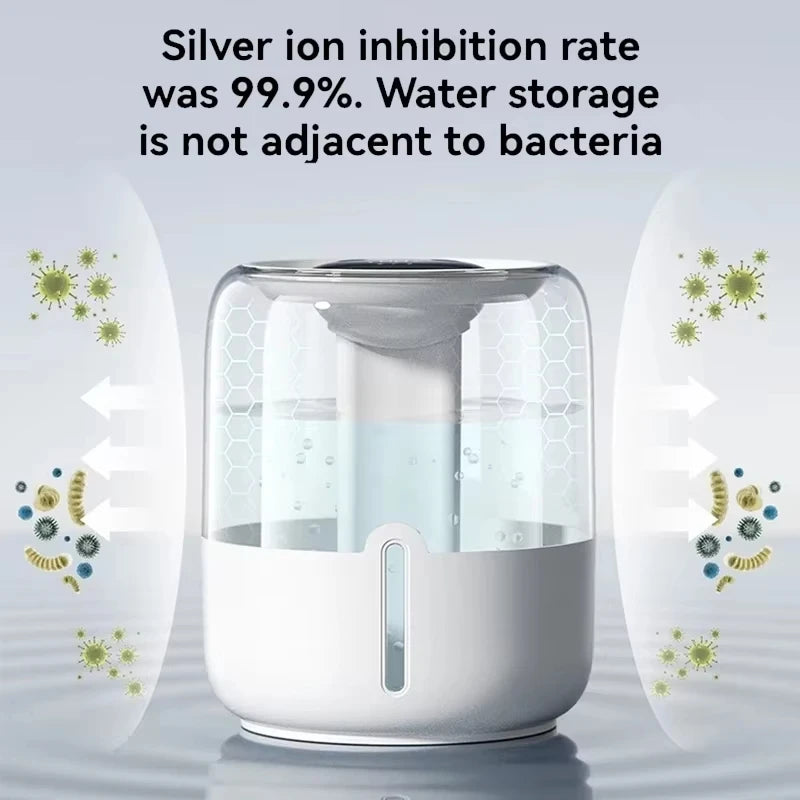 6.8L Large Capacity Humidifier USB Dual Spray Home Office Bedroom Desktop Air Moisturizer Purifier Silent Night Light Diffuser