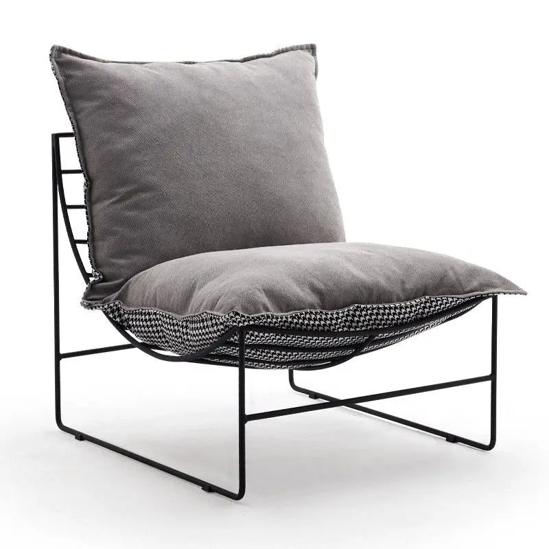 Mid-Century Modern PU Leather Accent Chair – Ergonomic Metal Frame Lounge Chair