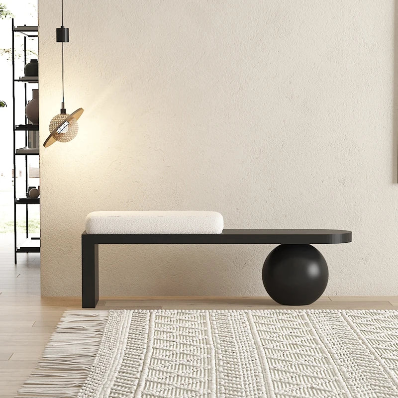 Nordic Solid Wood Shoe Changing Stool – Wabi-Sabi Style Antique Bench