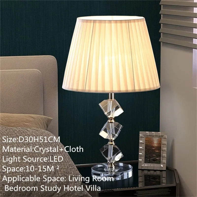 TEMAR Nordic Modern Crystal Table Lamp LED Luxury Living Room Bedroom Study Villa Hotel Home Decoration Light
