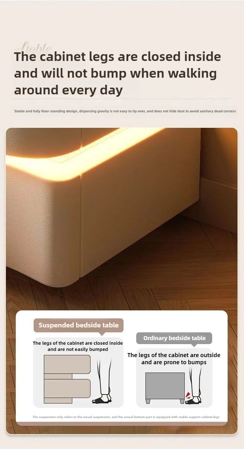 Smart bedside table Creative storage cabinet Bread cabinet Modern simple household bedroom Bedside cabinet Cabinet with lamp