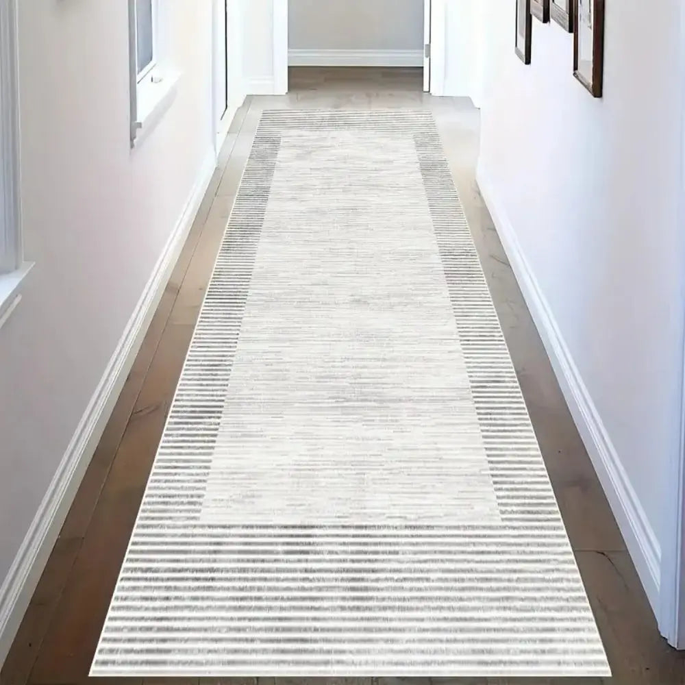 VIKAMA Simple Grey Abstract Carpet - Long Rectangular Floor Mat for Hallway, Bedroom Side Cushion, Home Decoration