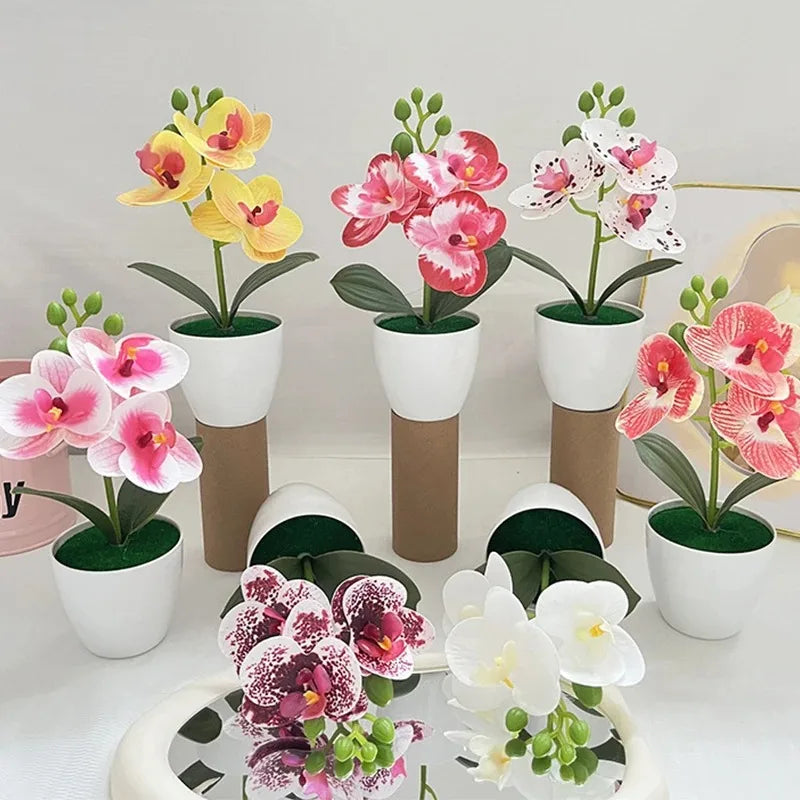 1Pcs 20CM Simulation Plants Potted Artificial Bonsai With Pot for Desktop Home Kitchen Bathroom Table Decor Garden Decoration