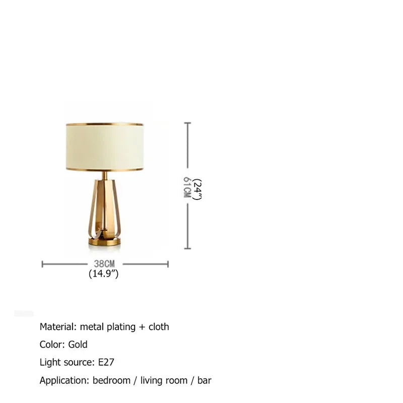 SOFEINA Modern Table Lamps Bedside Luxury Design Golden Desk Lights Home E27 Decorative For Foyer Living Room Office Bedroom