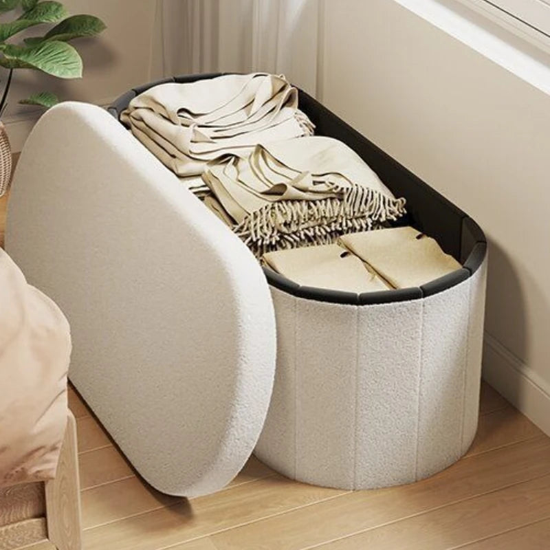 Outdoor Storage Ottoman Bench – Foldable Waterproof Shoe Storage Seat