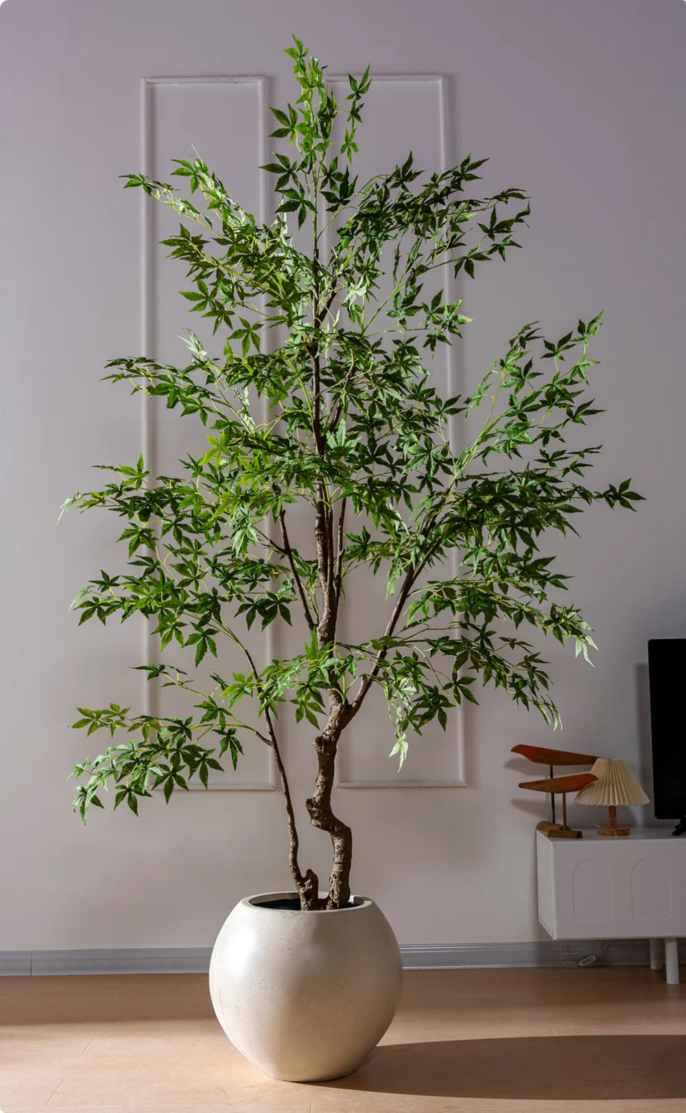 Artificial Maple Tree Red Maple Fake Tree Large Indoor Potted Plant Home Living Room Window Display Decoration Floor Greenery