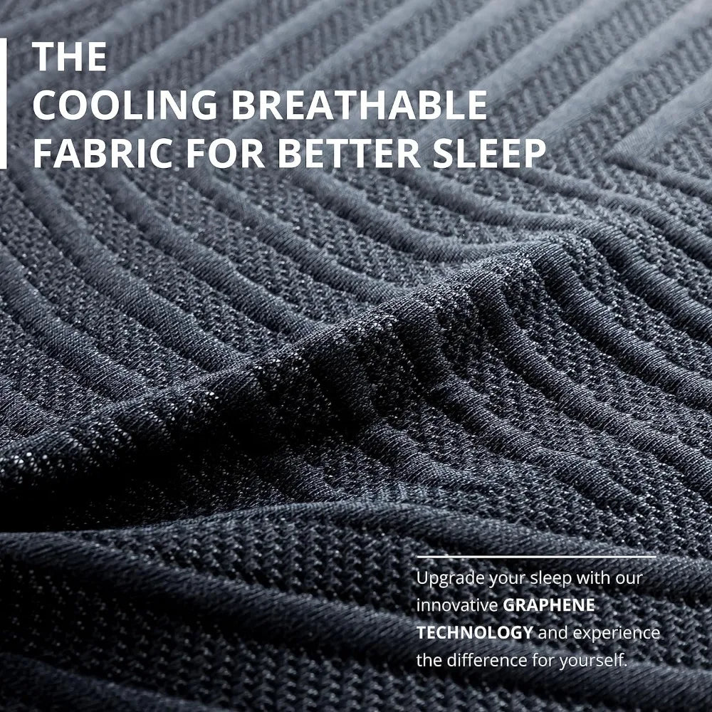 EGOHOME 14 inch Firm Queen Mattress, Memory Foam Mattress with Cooling Cover, Bed in a Box, CertiPUR-US Certified, Breathable an