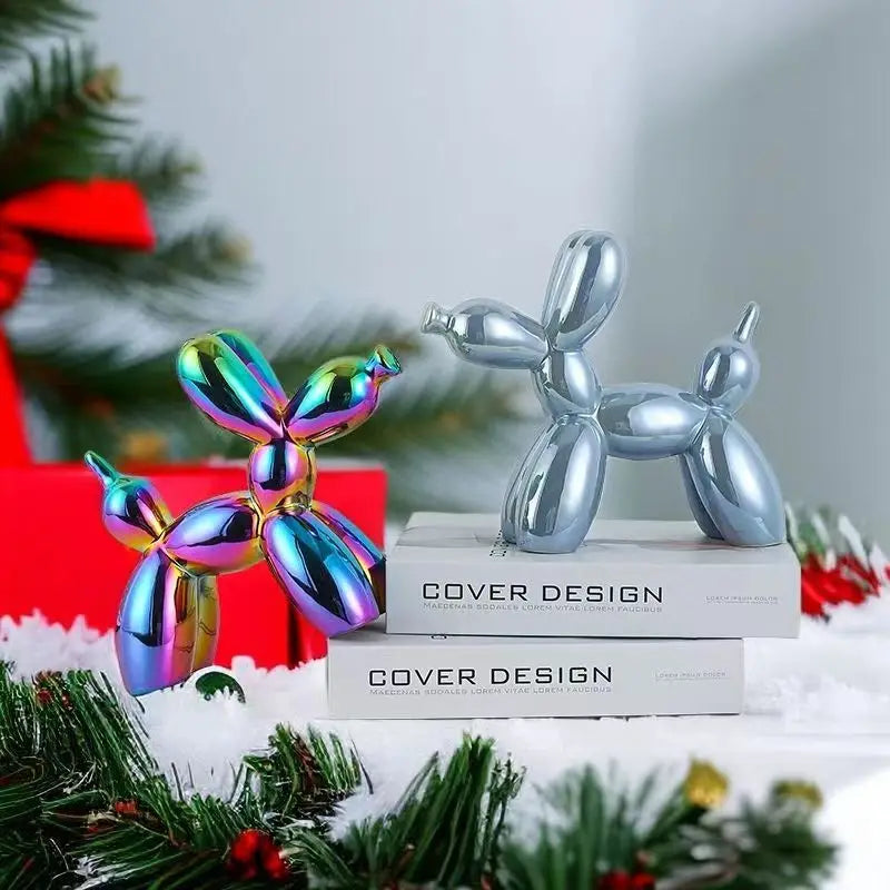 ceramics Balloon Dog Sculpture Home Decor room Decoration Accessories Office Nordic Animal Decorative Sculptures and Figurines