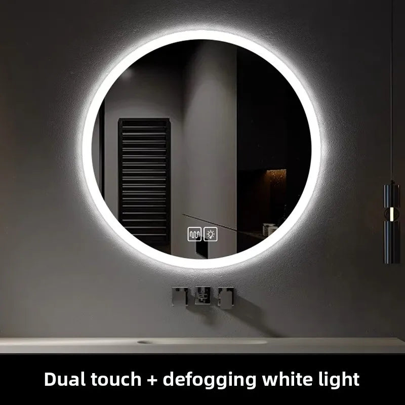 19.5 Inch Smart Round Mirror Bathroom Mirror Anti-fog Makeup Wall Hanging Bathroom Bathroom Led Mirror with Light Vanity Mirror