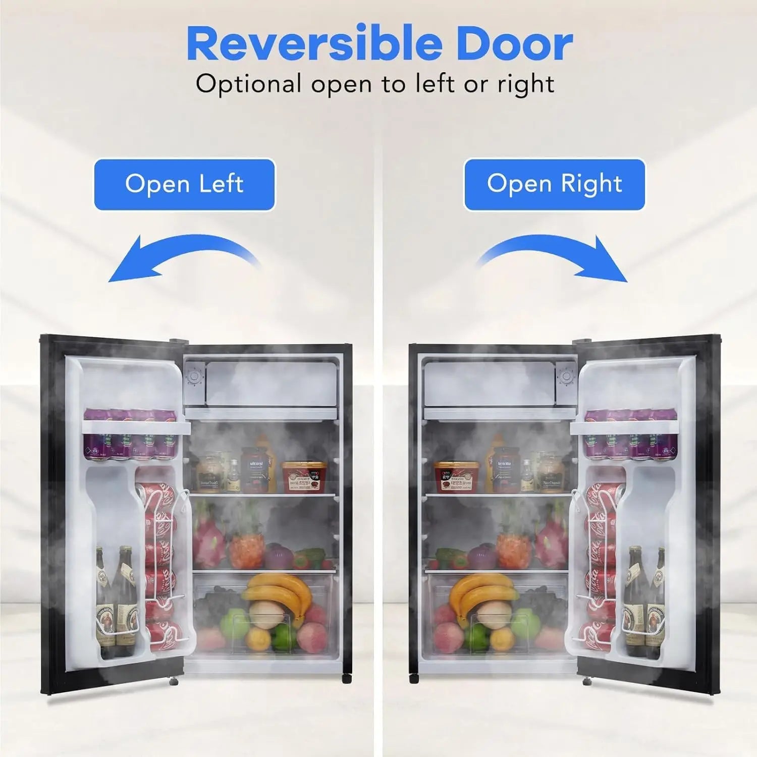 4.3 Cu.Ft Mini Fridge With Freezer, Single Door Small Refrigerator, 7 Settings Temperature Adjustable, Low Noise, For Home, RV