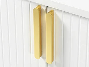 Tribesigns Modern Storage Cabinet, 59 Inch Console Cabinet Sideboard Buffet Cabinet with 4 Doors & Gold Metal Base