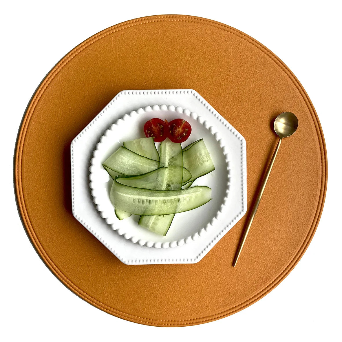 Faux Leather Round Placemats – Insulated Table Mats (1 / 4 / 6 Pack)