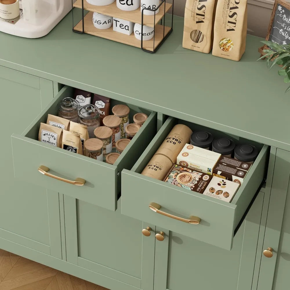 55" Buffet Cabinet with Storage, Kitchen Buffet Sideboard with Drawers, Large Storage Cabinet with Doors and Shelves