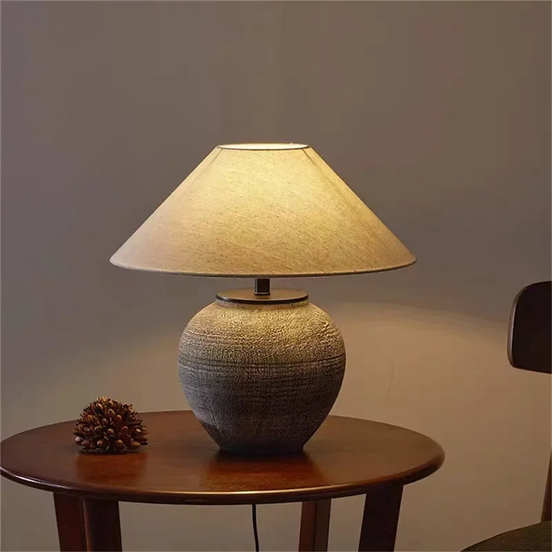 CEDRIC Contemporary Ceramic Table Lamp American Retro Creativity Living Room  Study Villa Hotel Homestay Desk Light
