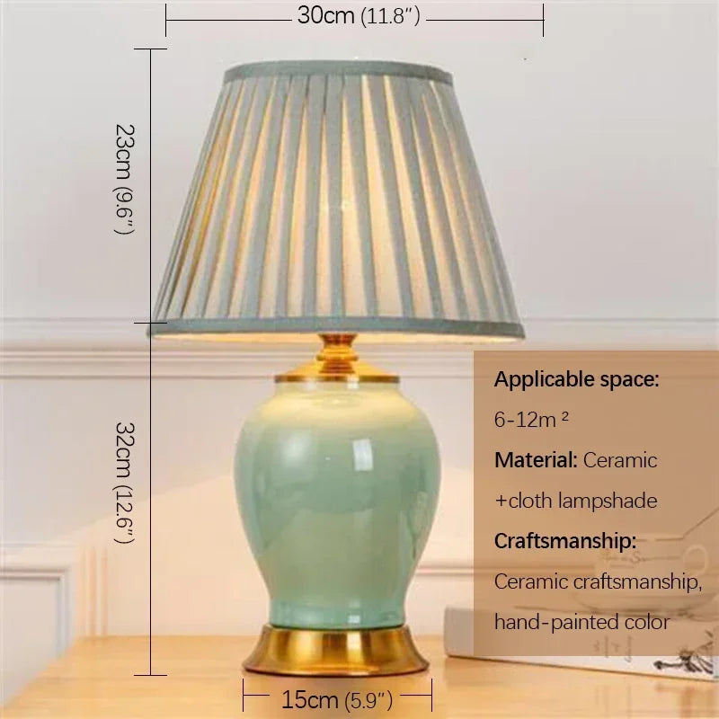 Ceramic Table Lamp LED Luxury Modern Creative Flower Pattern Desk Lights For Home Living Room Bedroom Bedside