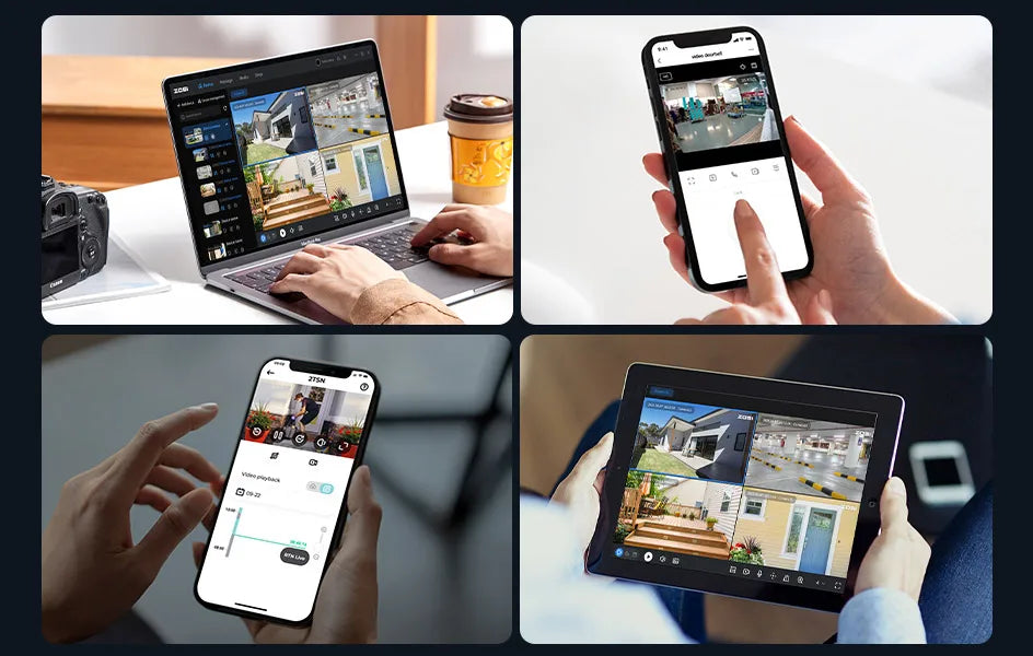 Modern Geometric Pillow Covers – Blue Abstract Boho (4-Piece Set, 18×18 in)