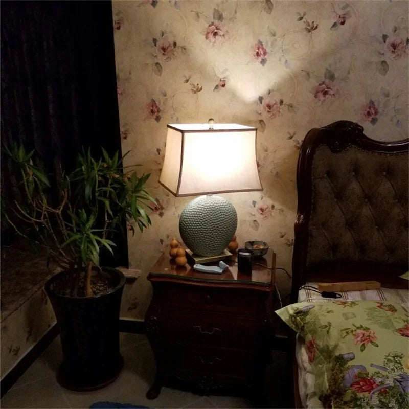 ANITA Nordic Ceramic Table Lamp Design Modern LED Simple Creative Light Luxury Desk Lighting for Home Living Bedroom Bedside