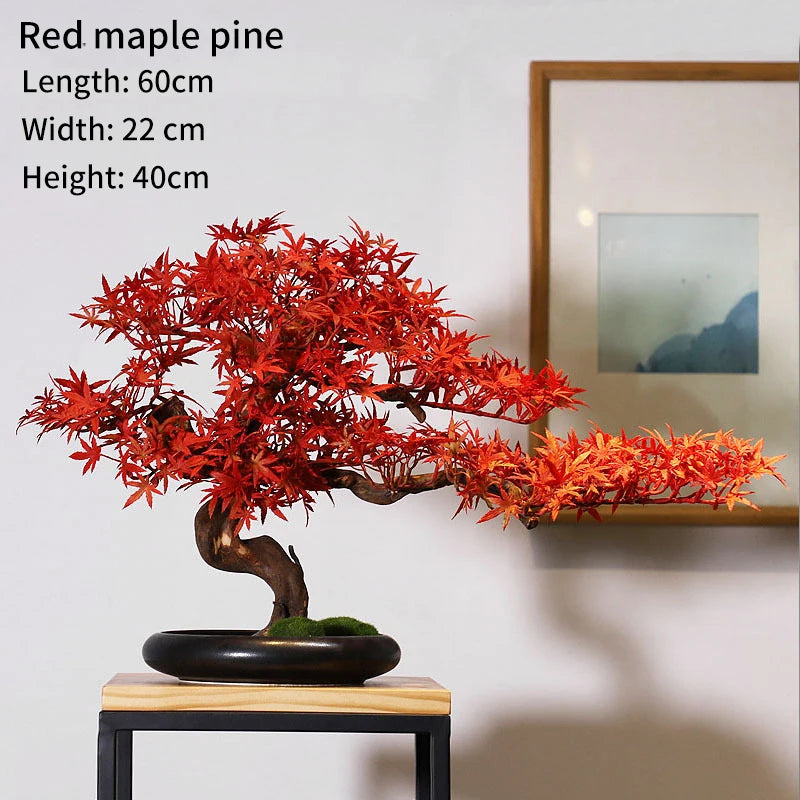 Simulation Welcome Pine Landscaping Decorations, Green Plant Bonsai Ornaments, Home, Living Room, Hotel, Porch Decoration