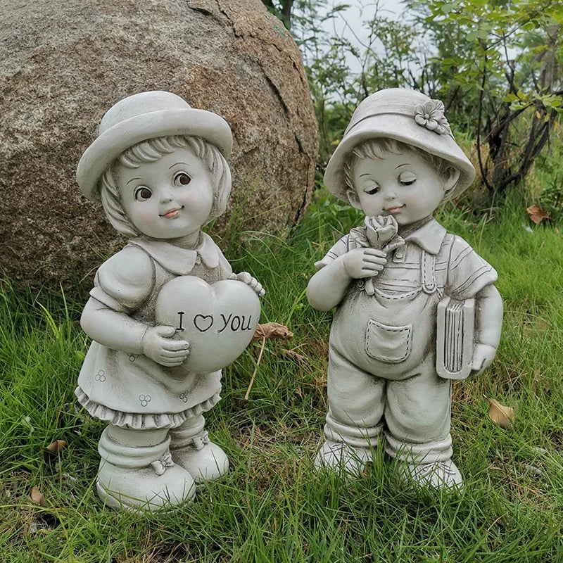 Outdoor Cartoon Garden in the Courtyard, Display Decorations, Landscape Sculpture, Resin Crafts