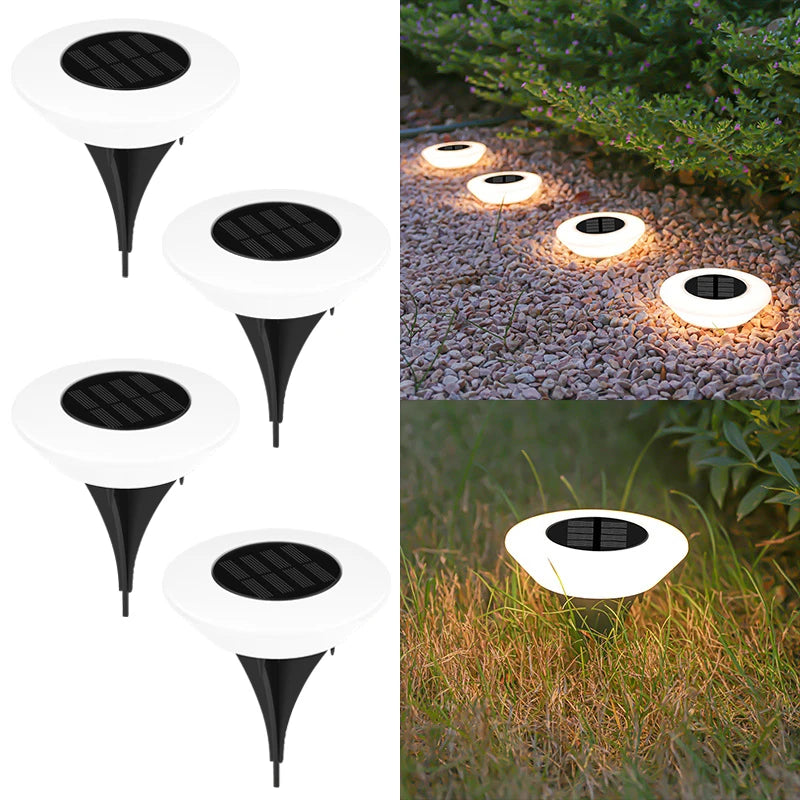 Solar Ground Lights – 14 LED Outdoor Landscape Lights (1 / 4 Pack)