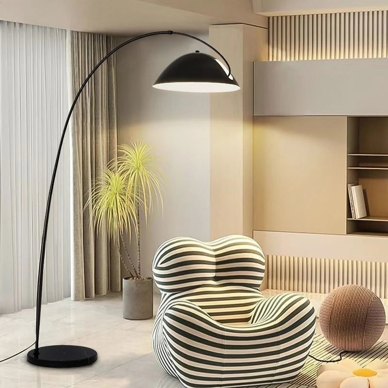 Marble Base LED Floor Lamp Modern Minimalist Floors Lamps Bedroom Living Room Tricolor Lighting Lamp Room Decoration Accessories