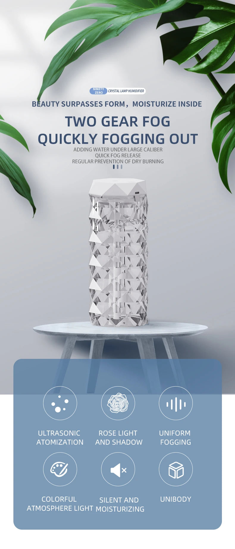 Evaporative air humidifier 500ML spray purifier perfume essential oil diffuser perfume spray night light humidifier