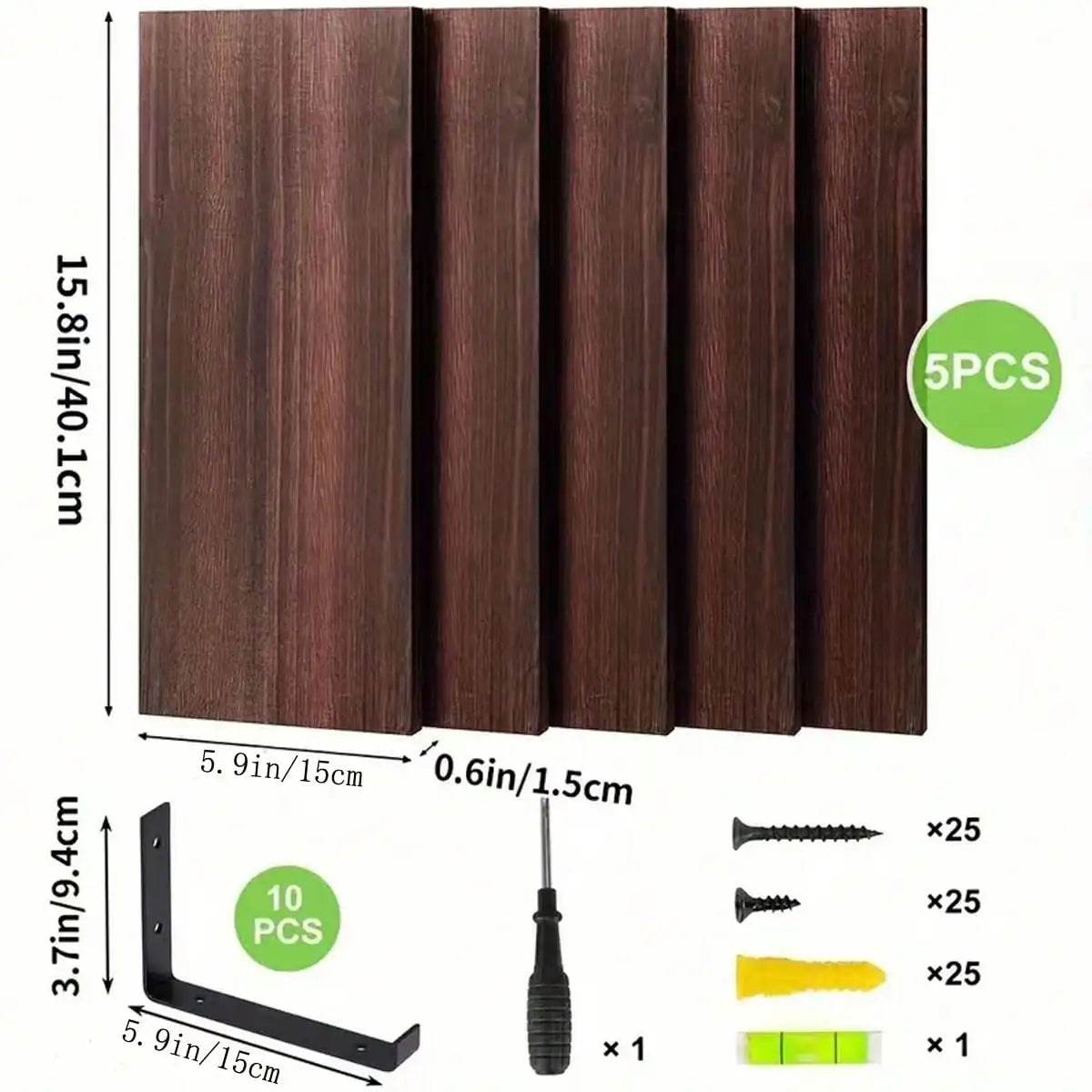 5pcs Equal-Length Floating Wall Shelves - Aesthetic Wall Decor & Storage for Bedroom/Living Room/Study