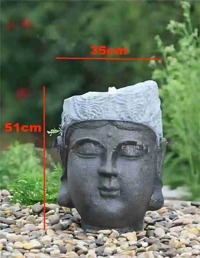 Waterfall Buddha Spring Indoor Water Waterfall Fountain Statue Sculpture Garden Resin Decoration