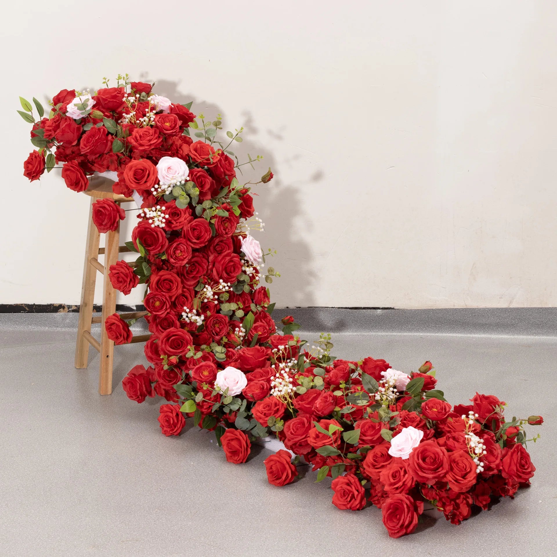 Uflower Luxury Artificial Flower Row Wedding Backdrop Birthday Party Centerpiece Decoration Flower Event Stage Flora Decor