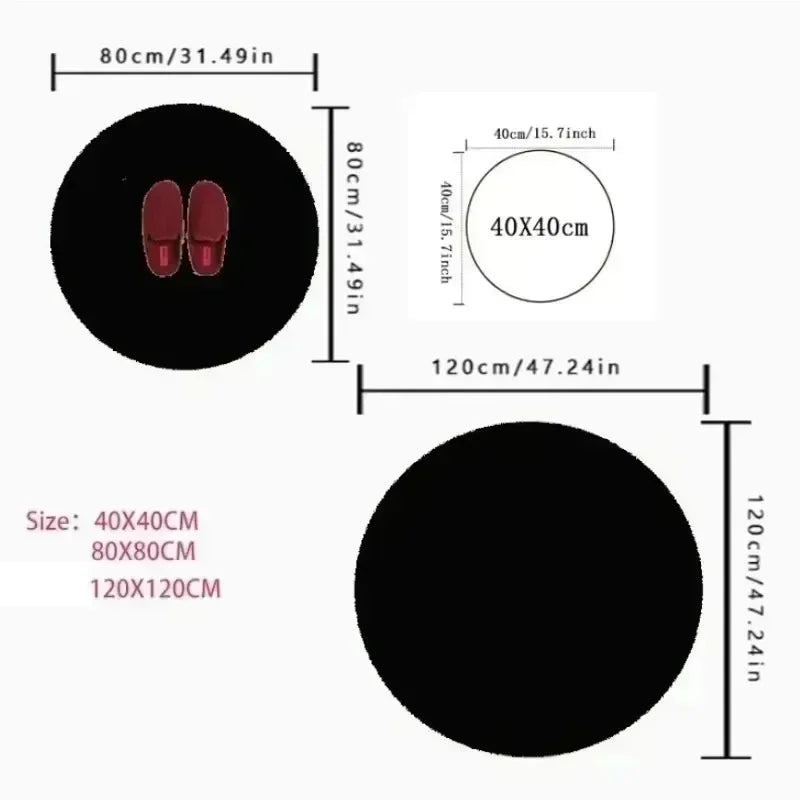 Romantic Couple Round Rug – Day & Night 3D Starry Moon Sky Carpet for Home Décor