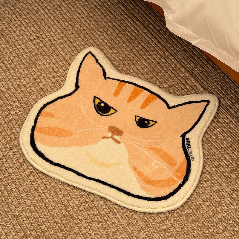 VIKAMA Adorable Kitten Bath Mat Insulated & Machine Washable Bathroom Mat Bedroom Entrance Rug Bedside Carpet Home Decor